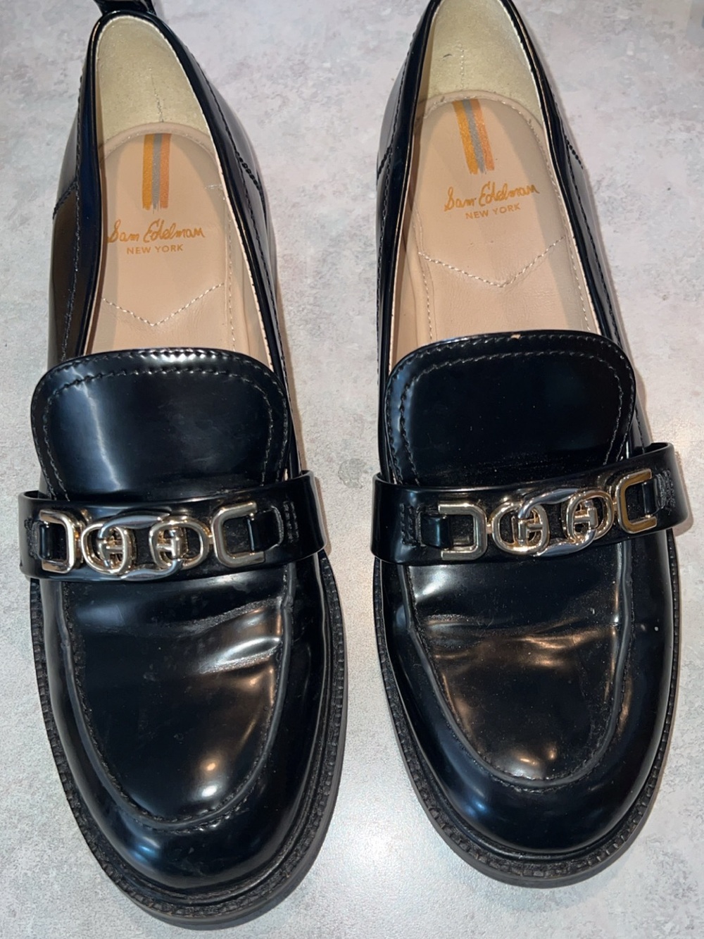 Sam Edelman Womens Leather Christy Loafer Sz 8.5 black
